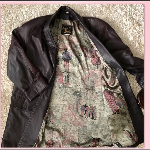 PLUS SZ  OMBRE PURPLE LEATHER SWING COAT - Picture 6 of 7